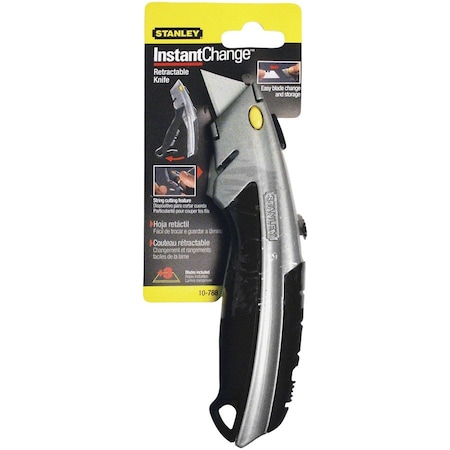 Bostitch Quick-Change Utility Knife, Curved, Retract, STST BOS10788